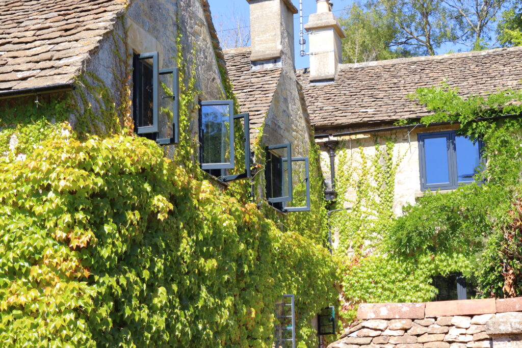 Timber windows open Timber windows open